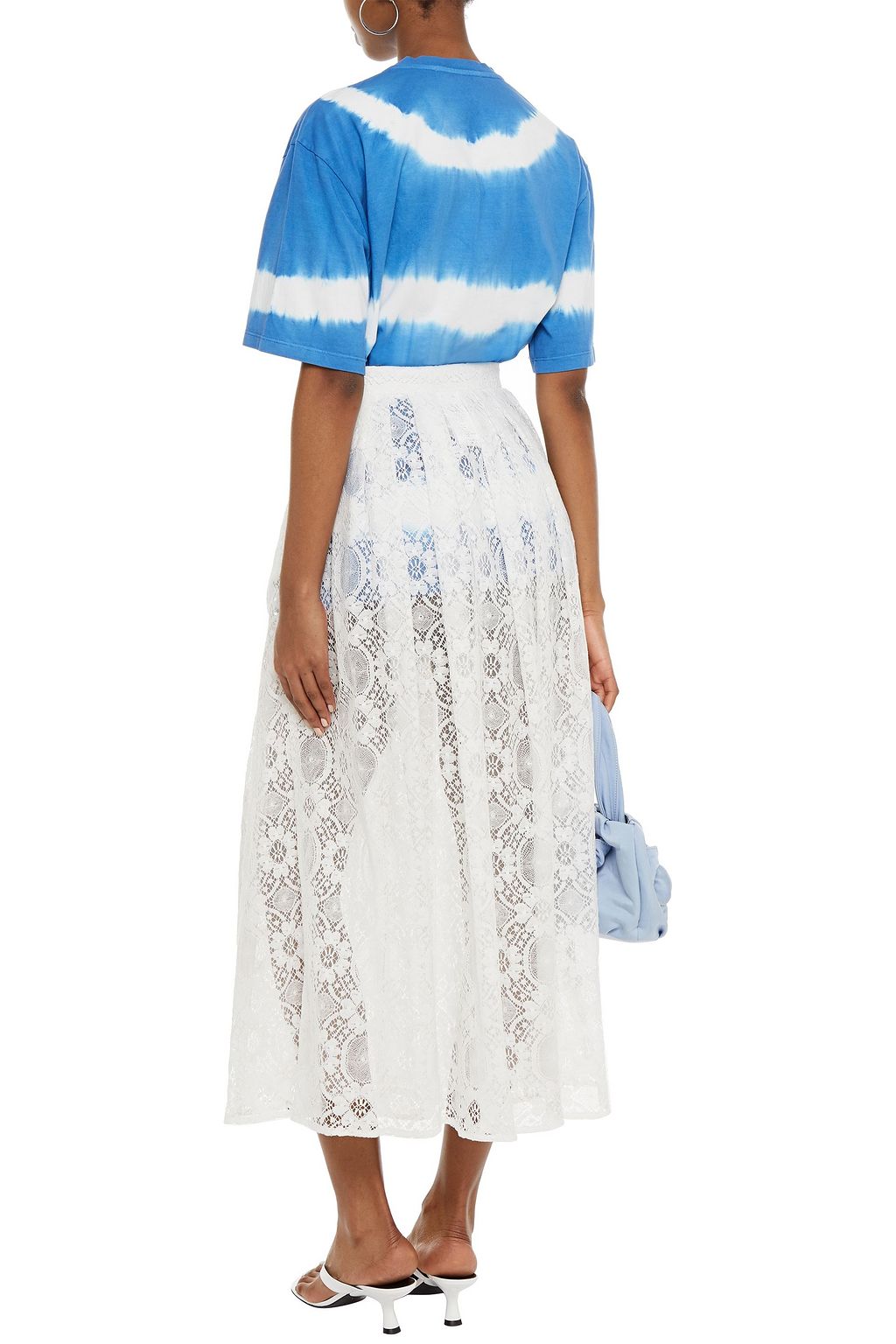 MSGM Cotton-blend lace maxi skirt