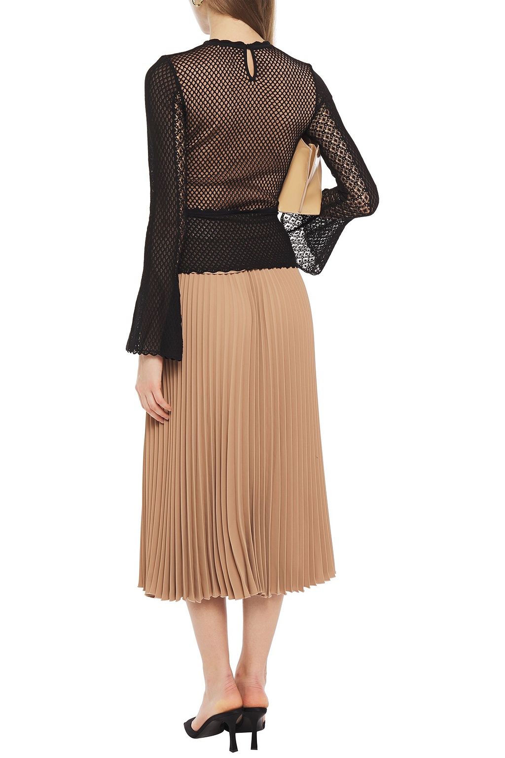 MCQUEEN Scalloped pointelle and open-knit top