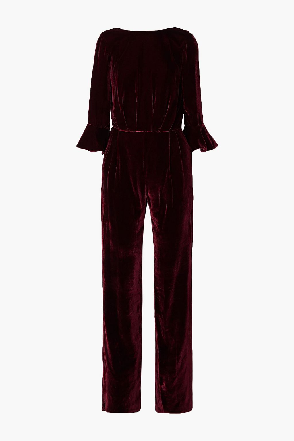Velvet burgundy jumpsuit Clearance