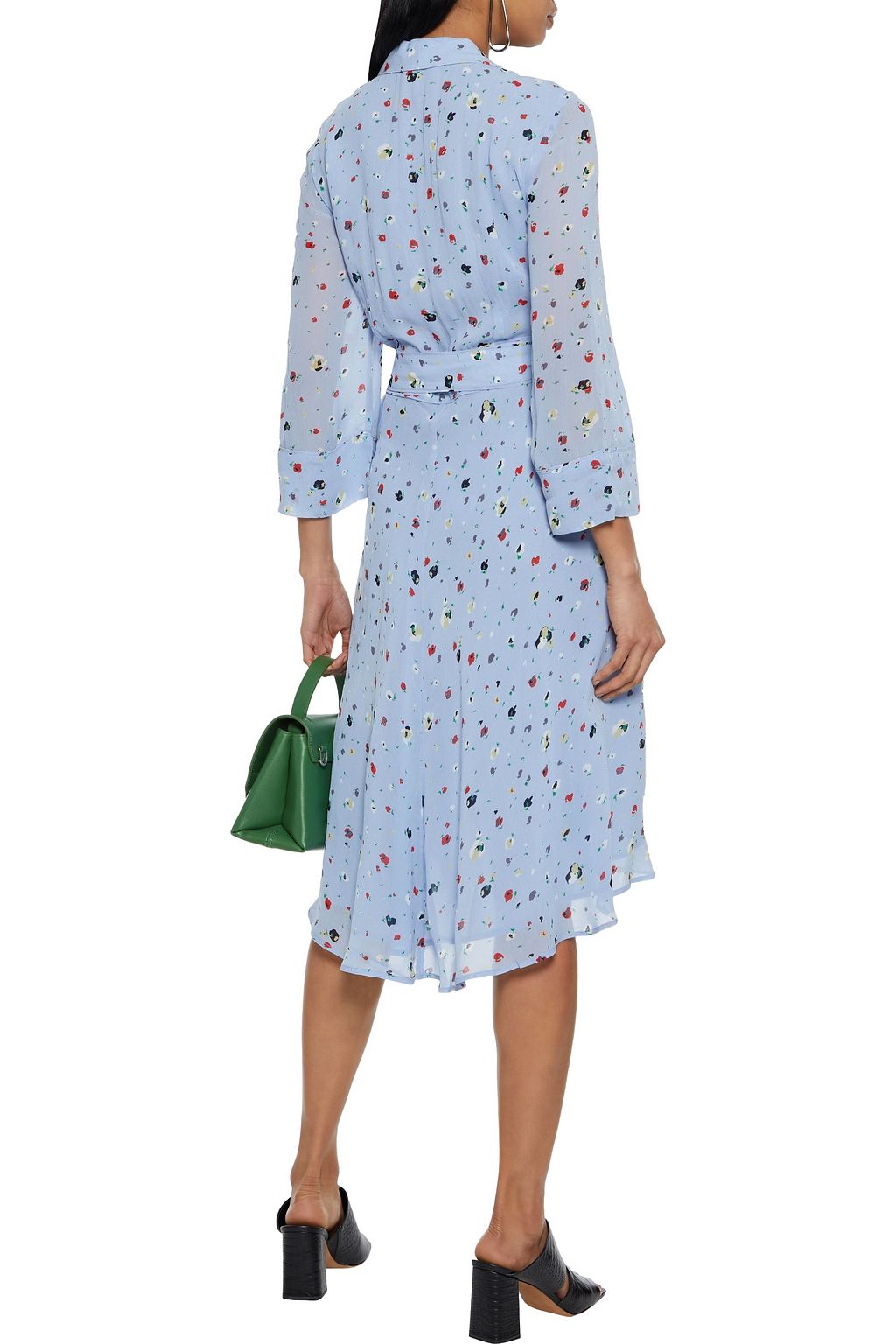 GANNI The Alex floral-print chiffon wrap dress