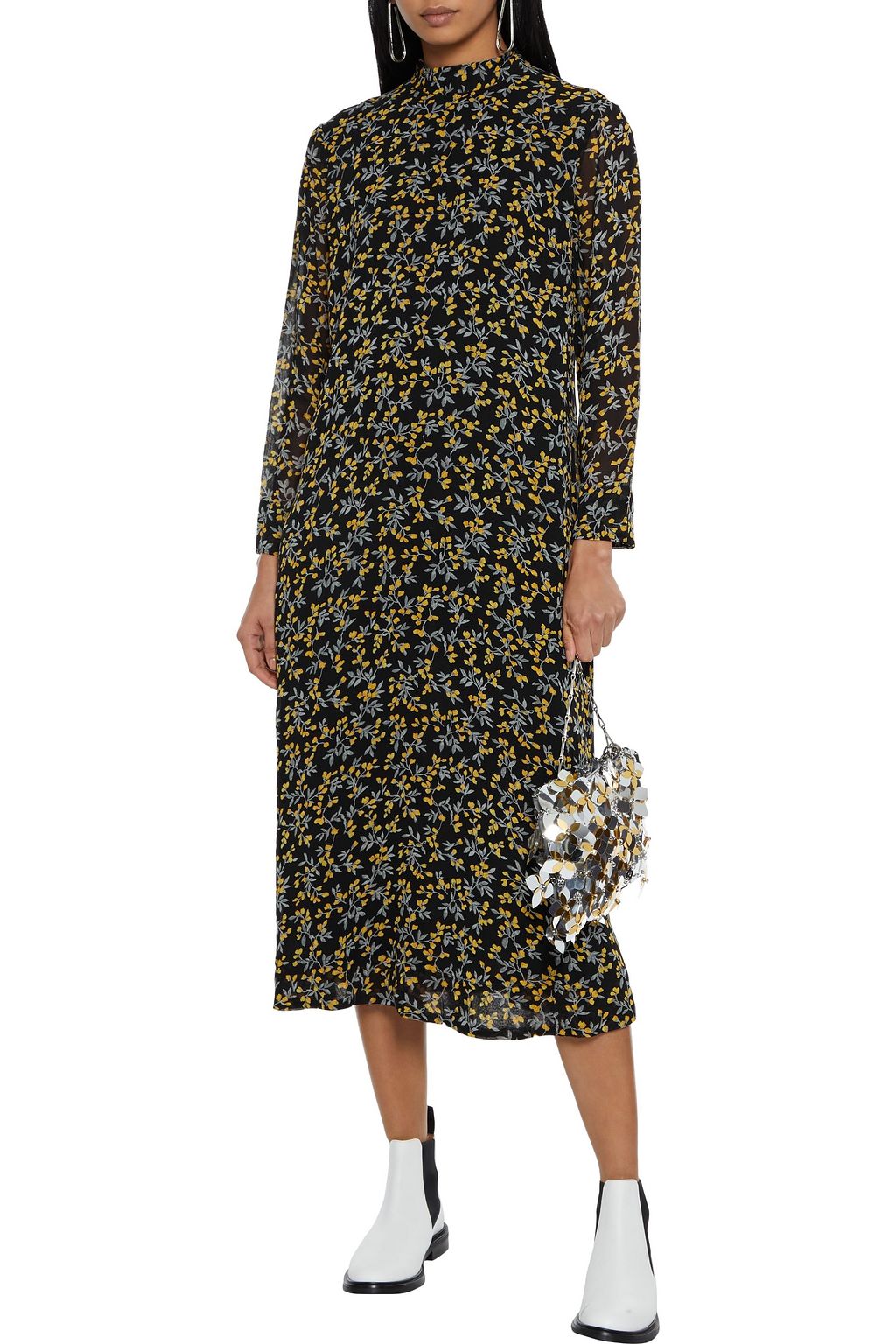 GANNI The Fran floral-print georgette midi dress