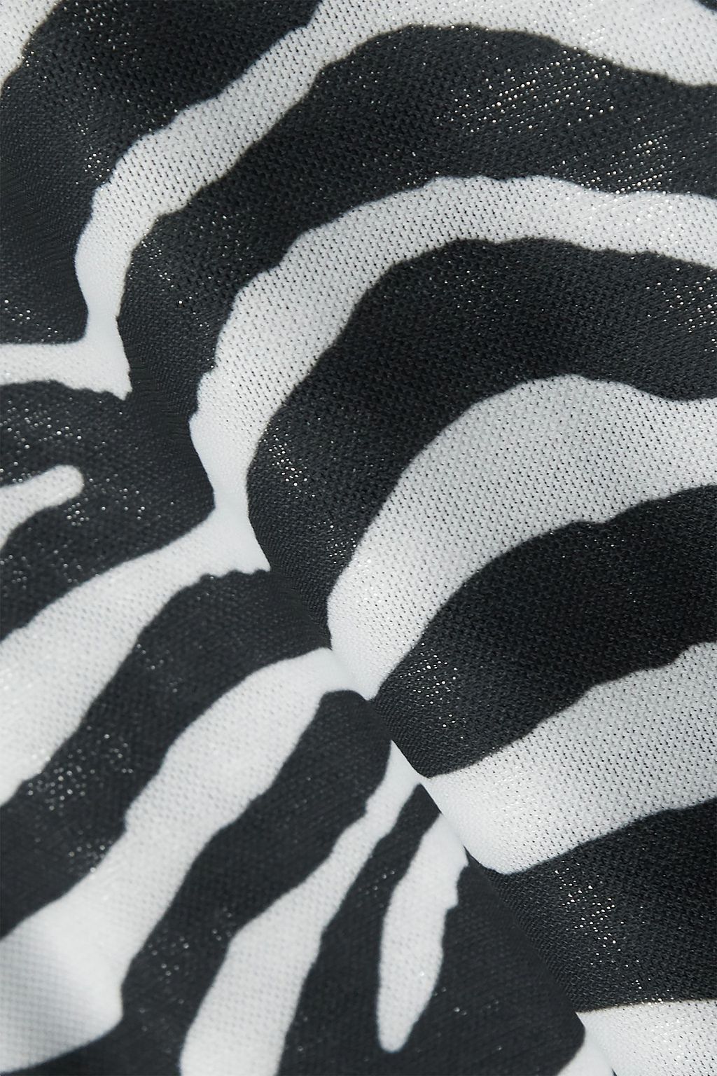 STAUD Brae zebra-print stretch-mesh turtleneck midi dress
