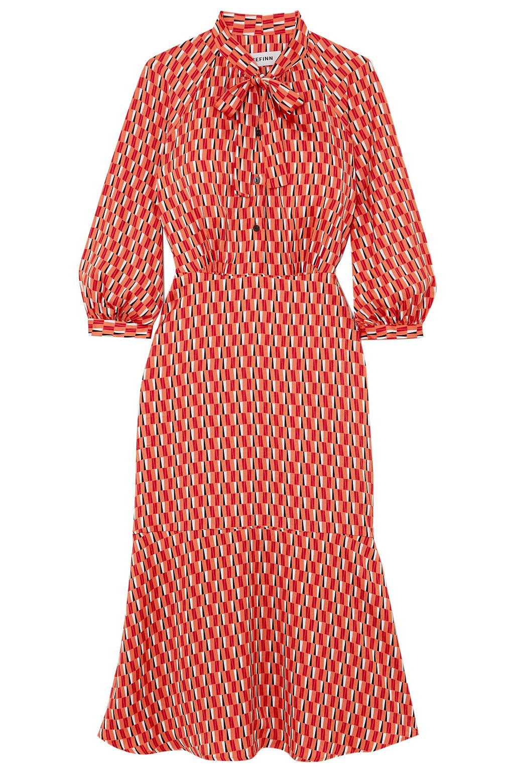 pussy bow midi dress