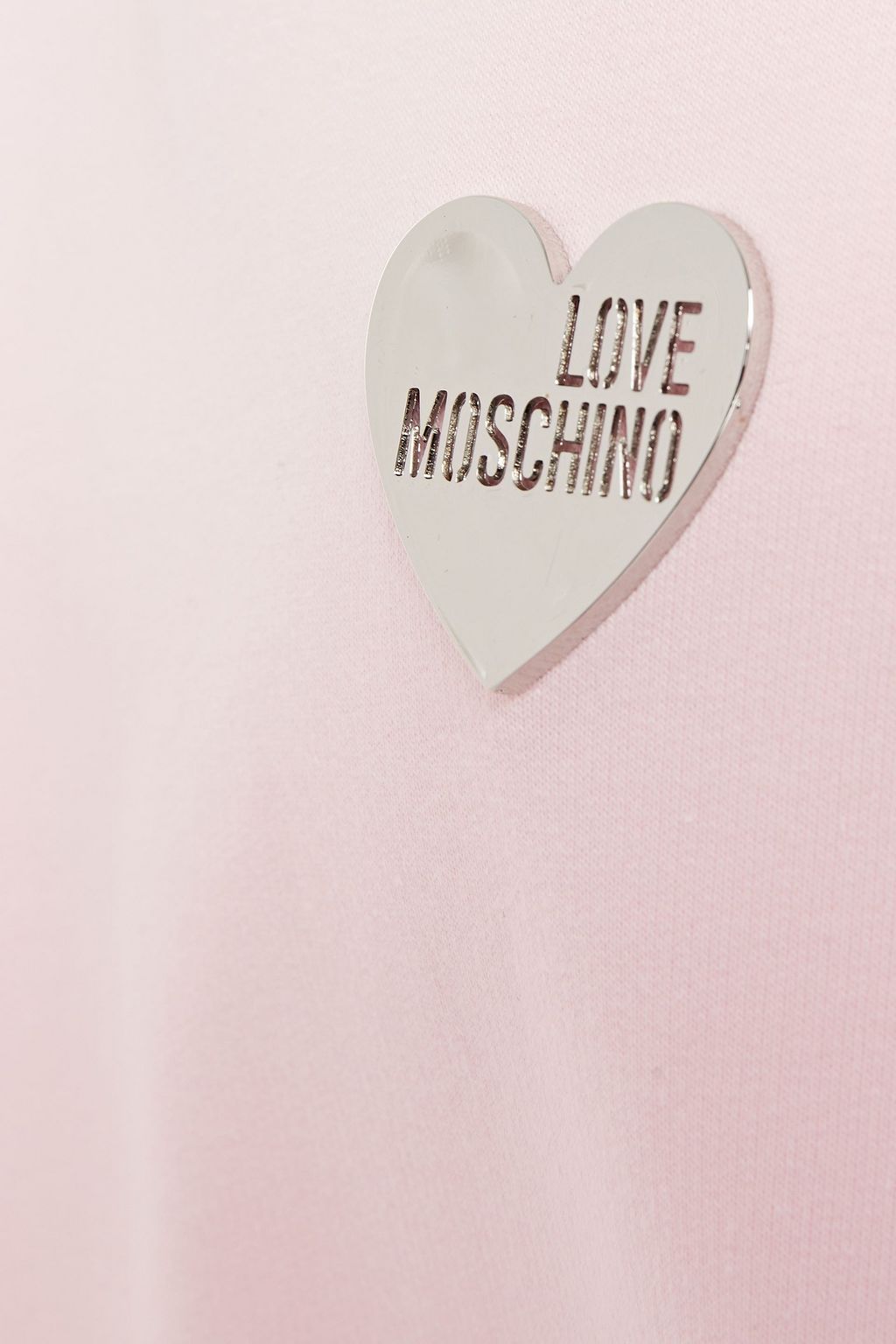 LOVE MOSCHINO Embellished French cotton-blend terry mini dress