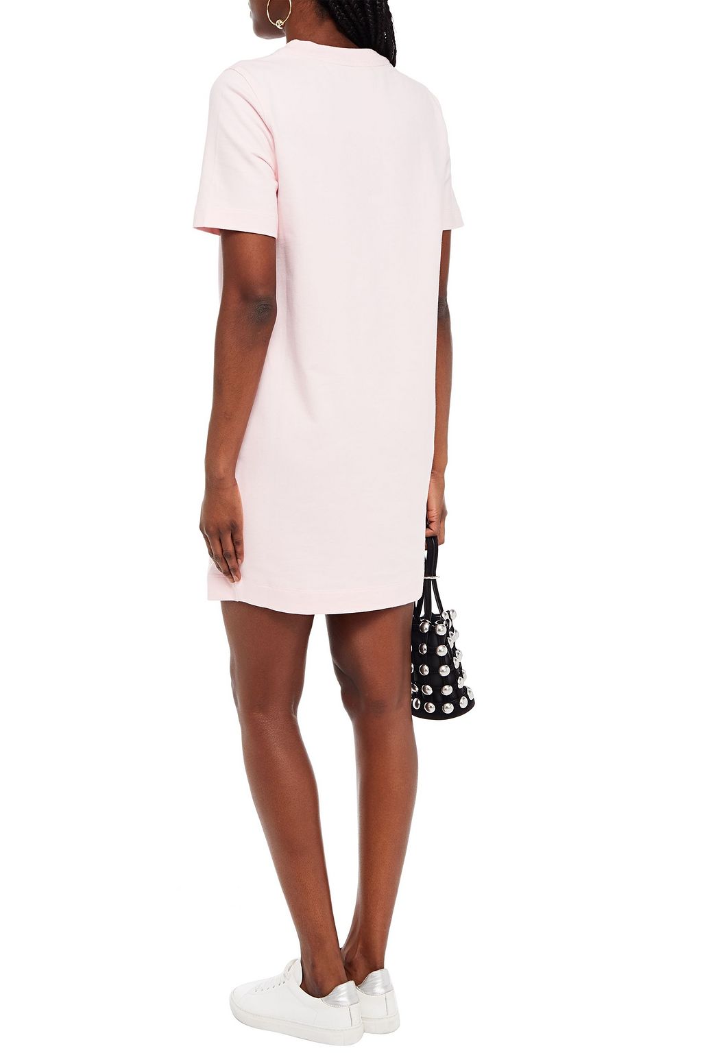 LOVE MOSCHINO Embellished French cotton-blend terry mini dress