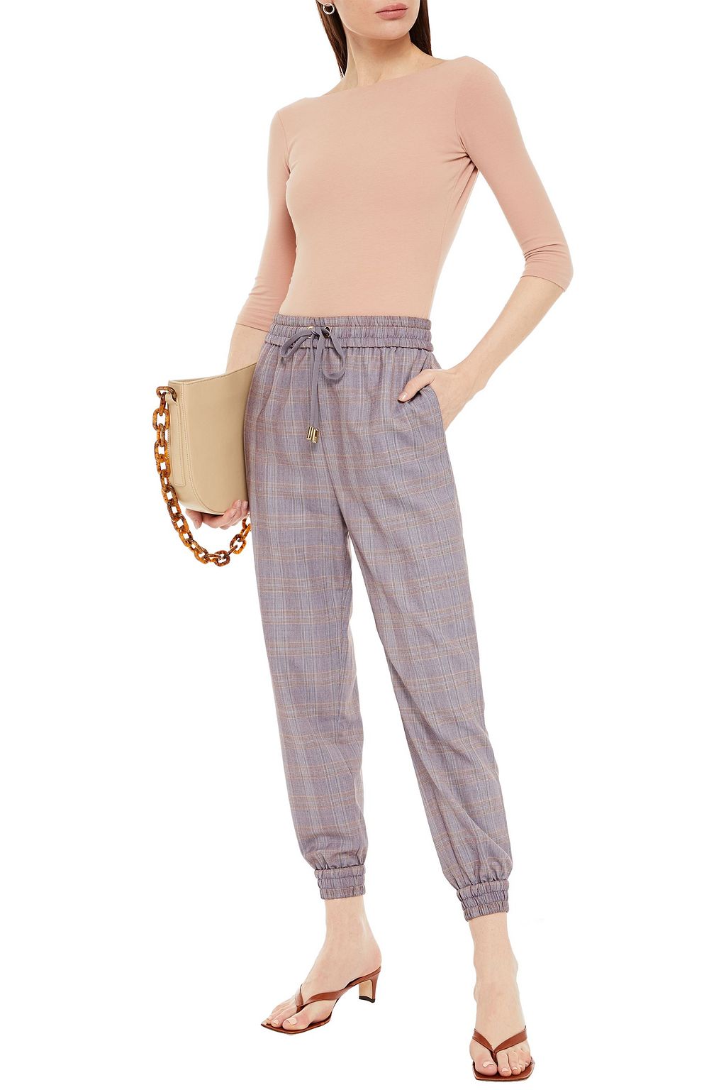 ZIMMERMANN Checked jacquard tapered pants