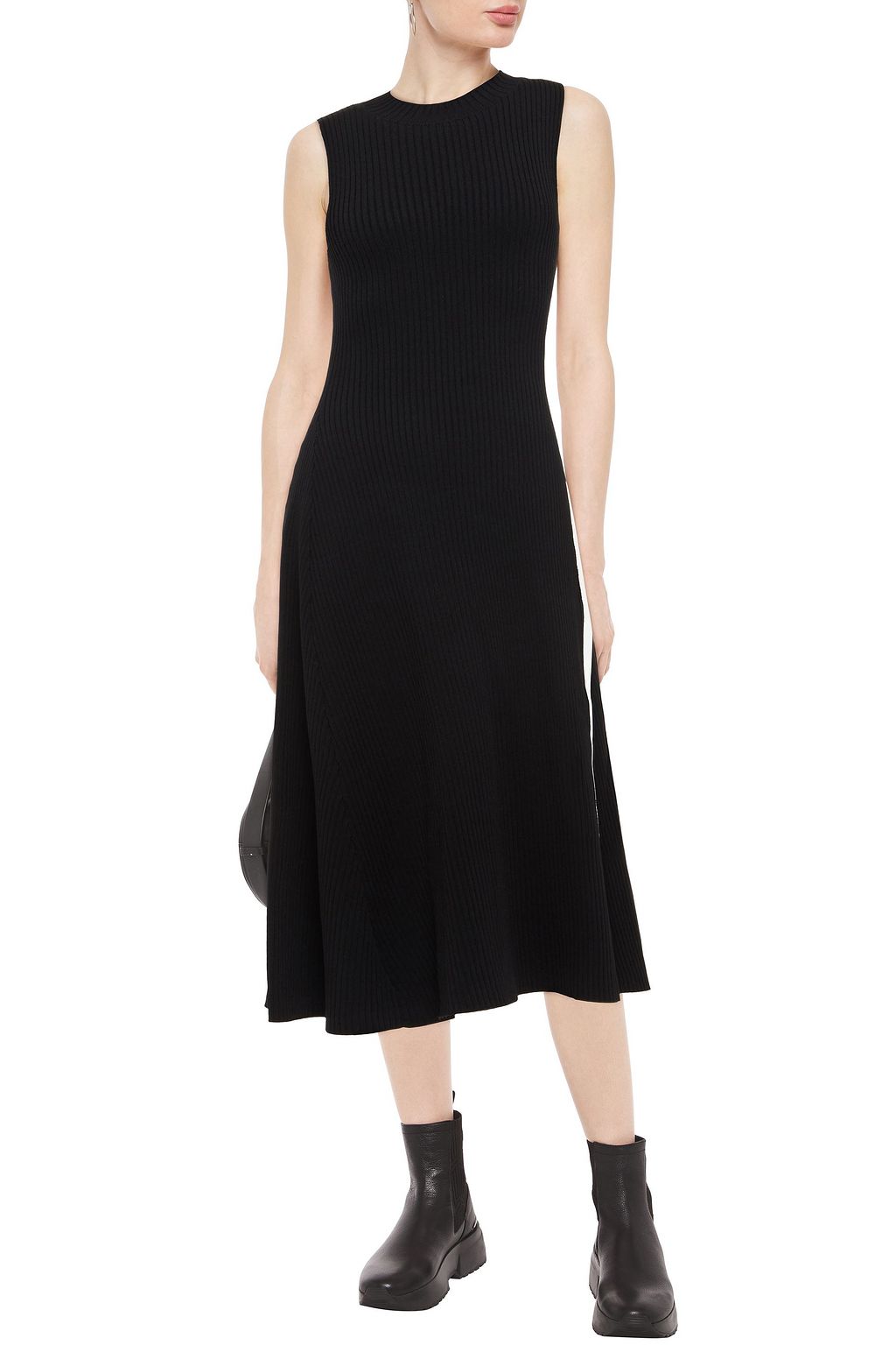 MAJE Ribbed-knit midi dress