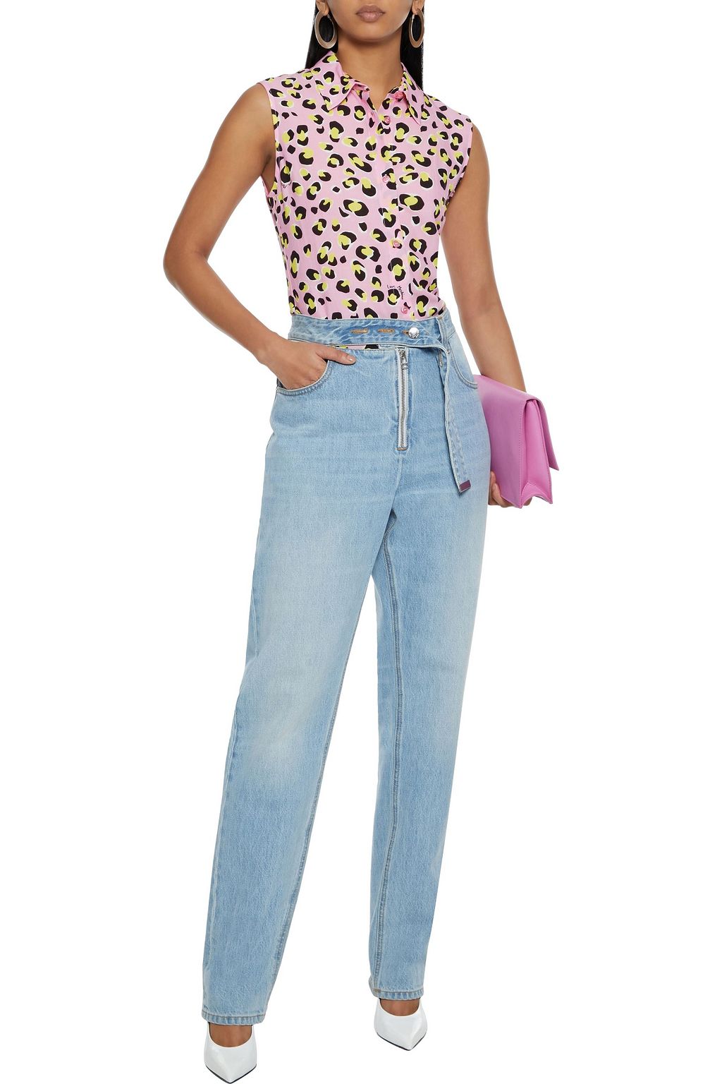 LOVE MOSCHINO Leopard-print woven shirt