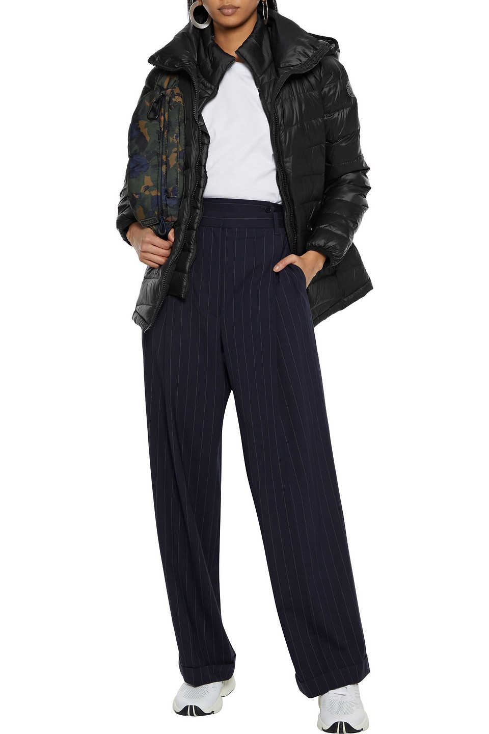 dkny quilted shell down hooded coat