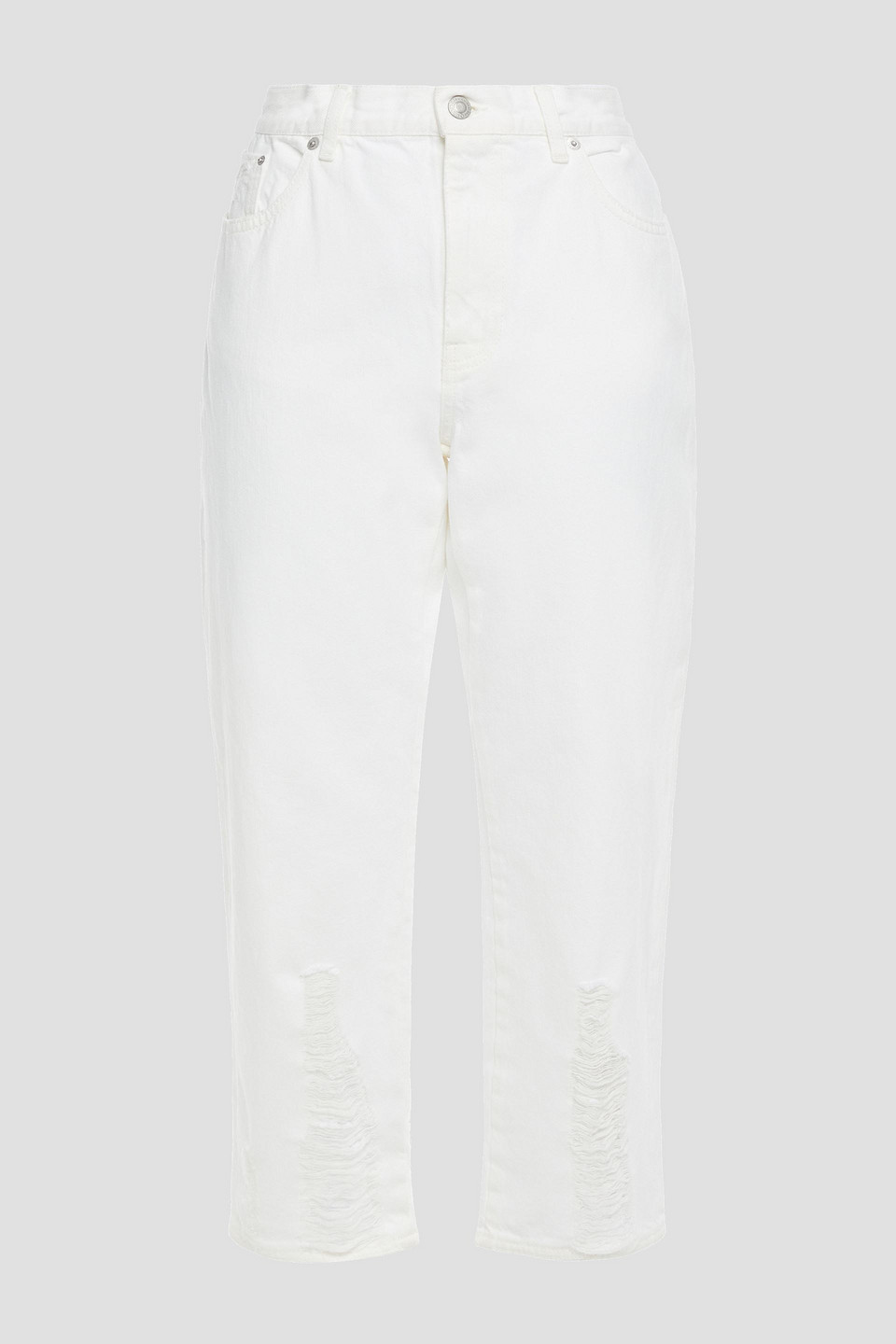 Cropped distressed boyfriend jeans