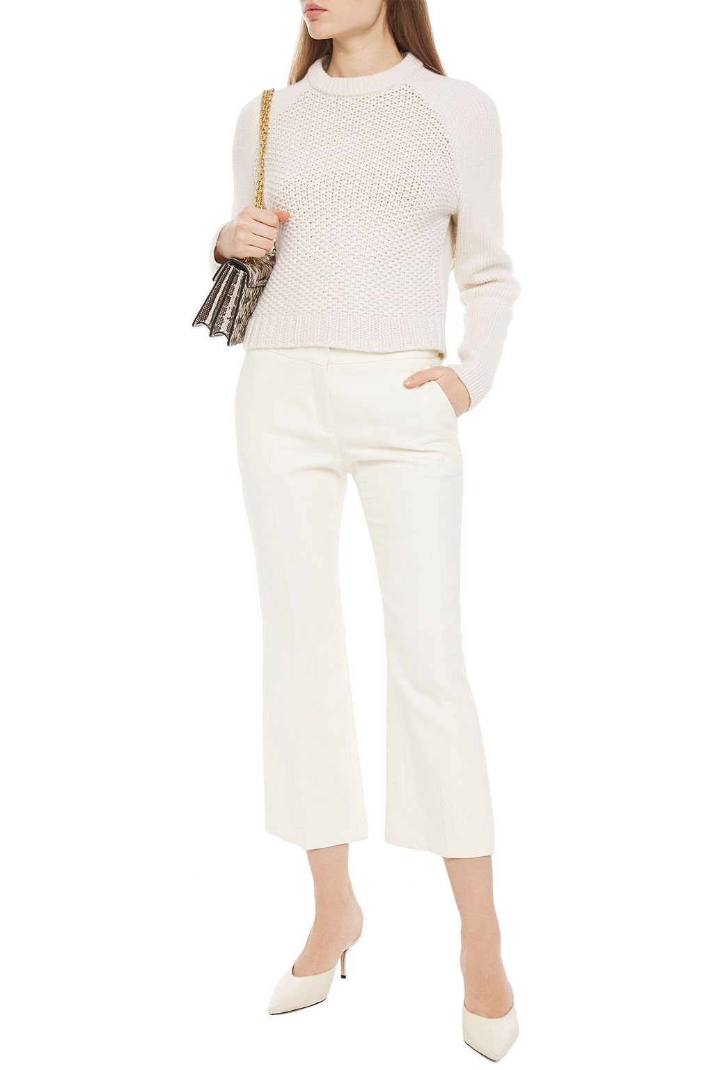 MCQUEEN Wool-blend crepe kick-flare pants