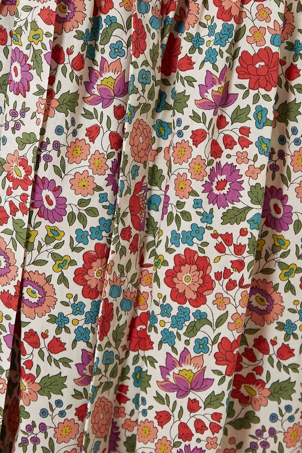 HORROR VACUI Agatha scalloped floral-print cotton-poplin midi skirt