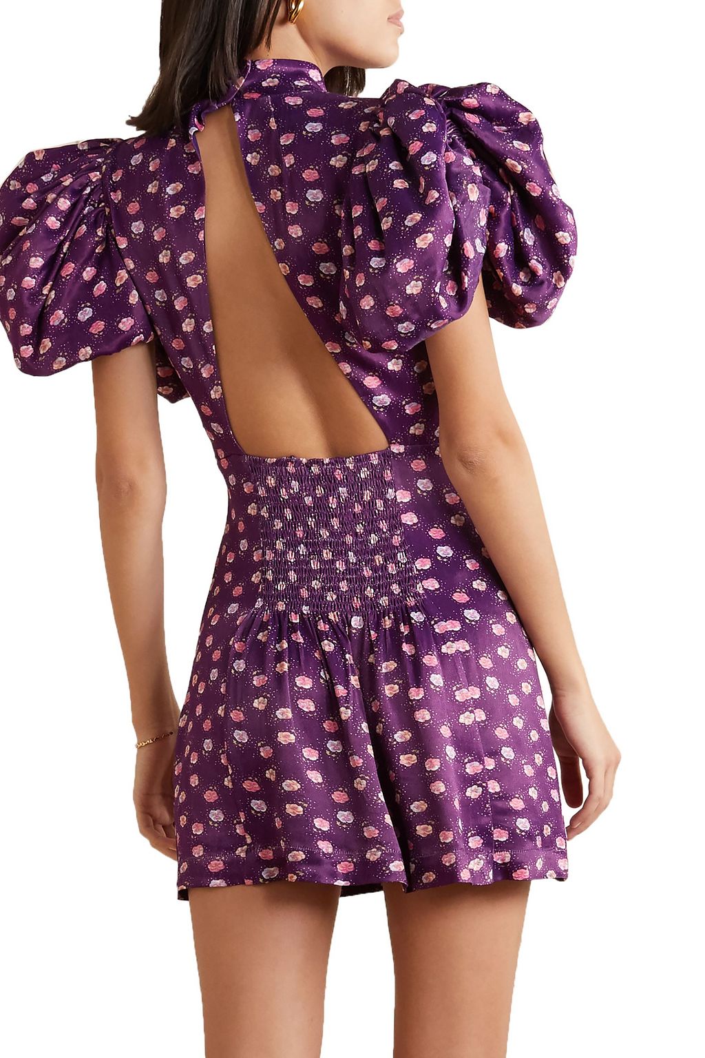 open back satin mini dress