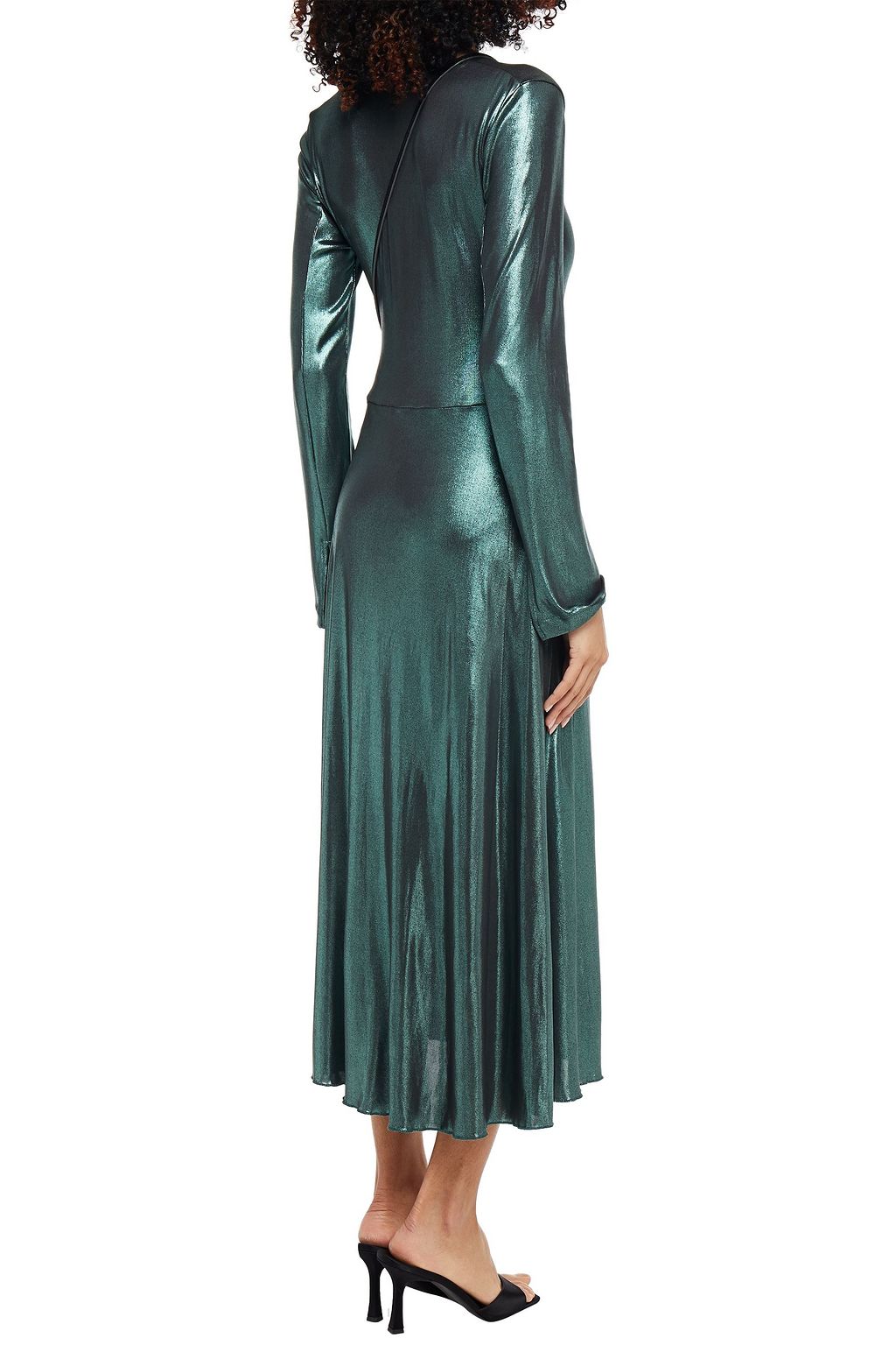 ROTATE BIRGER CHRISTENSEN Ruched stretch-lamé midi dress