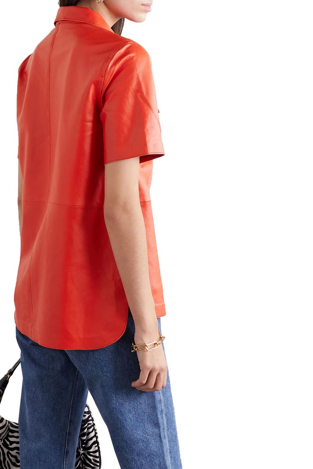 STAND STUDIO Danna leather shirt