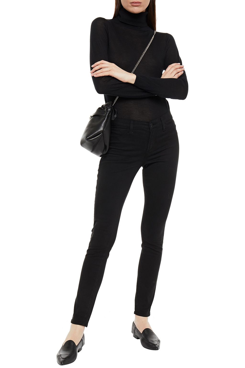 J BRAND Cotton-blend sateen skinny-leg pants