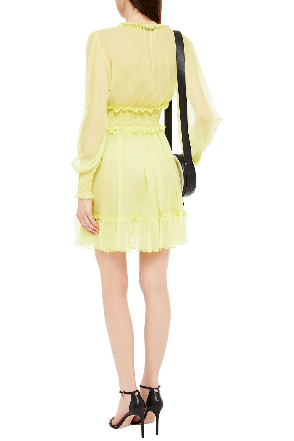 MSGM Shirred silk-crepon mini dress