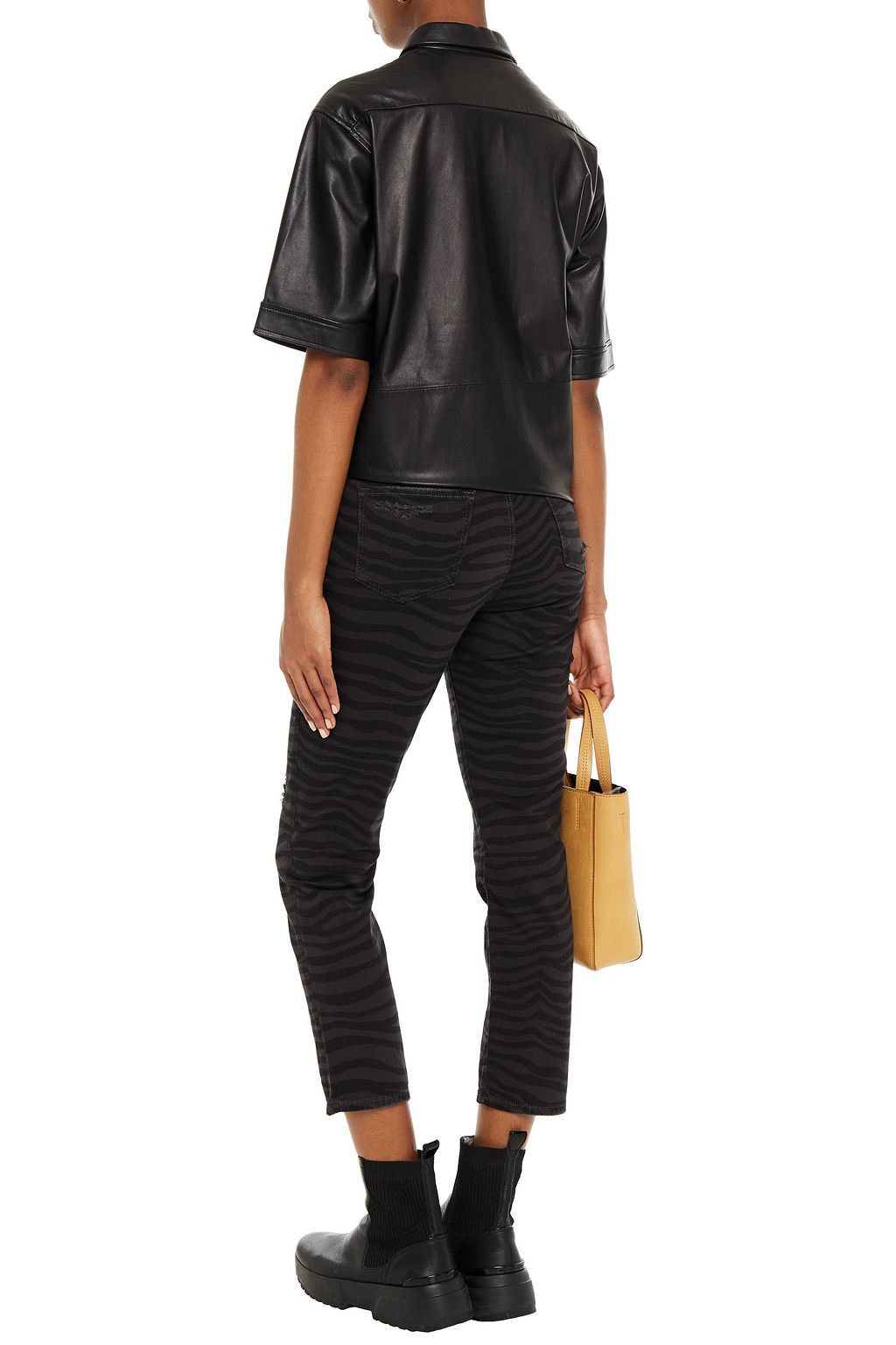 J BRAND Ruby cropped zebra-print high-rise slim-leg jeans