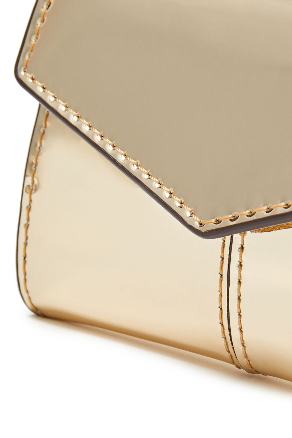 SANDRO Metallic faux patent-leather wallet