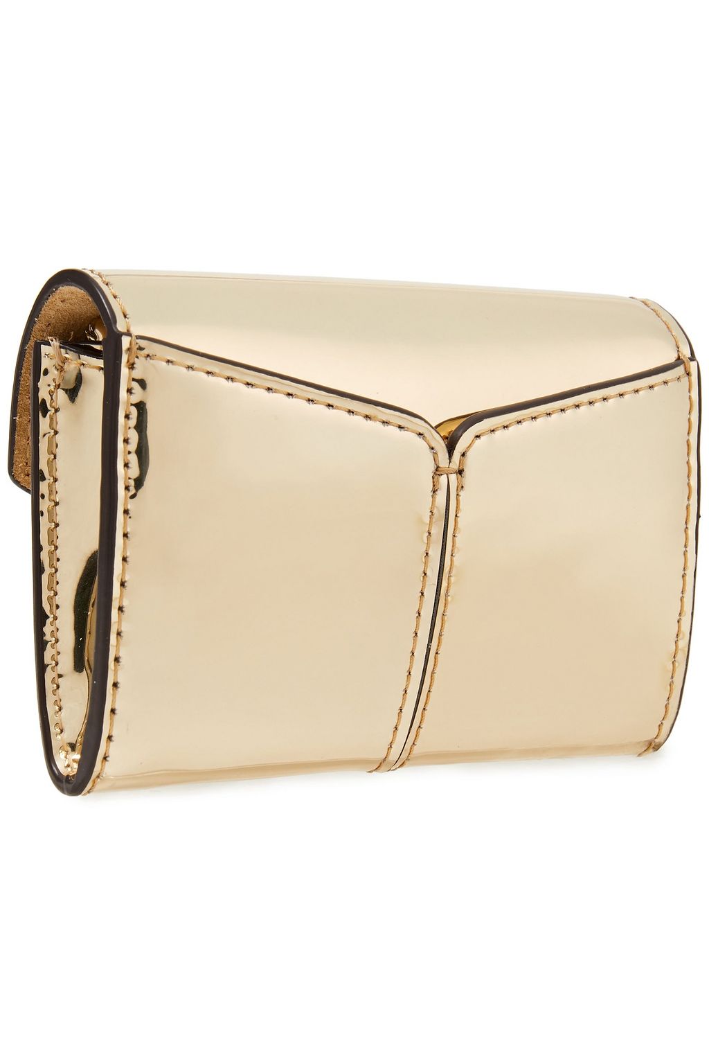 SANDRO Metallic faux patent-leather wallet