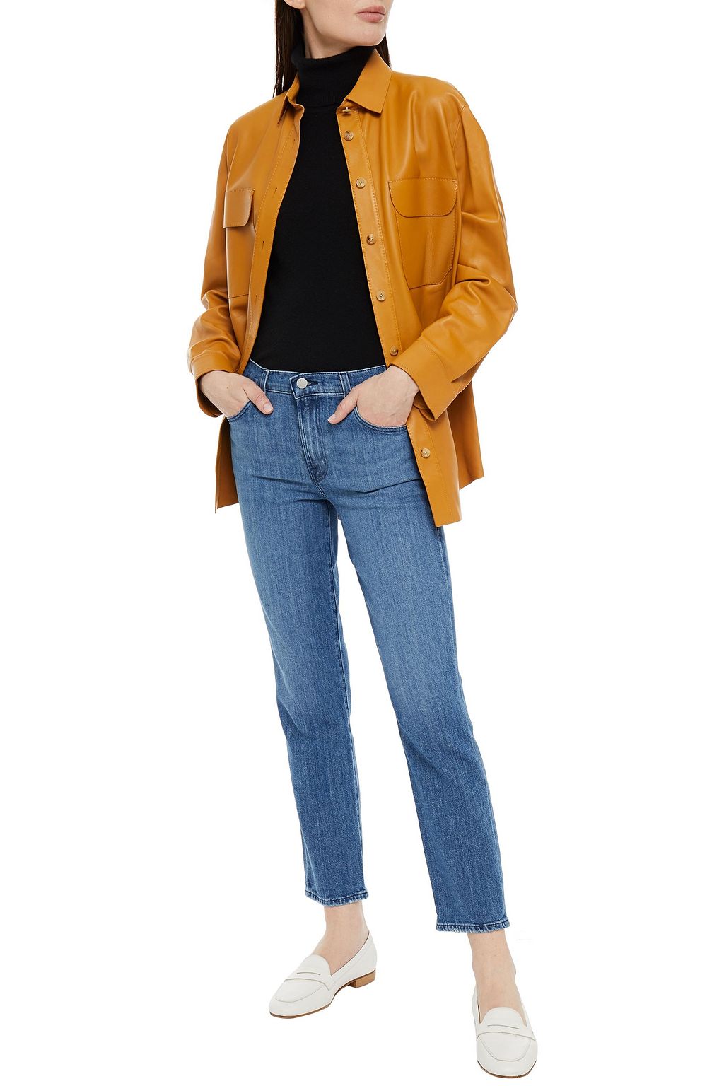 J BRAND Adele faded mid-rise slim-leg jeans