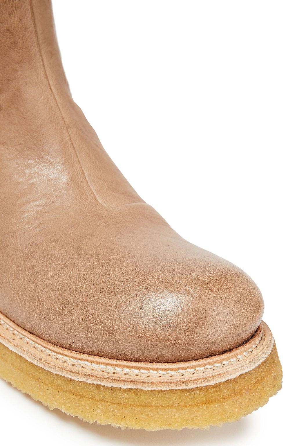RICK OWENS Burnished-leather ankle boots