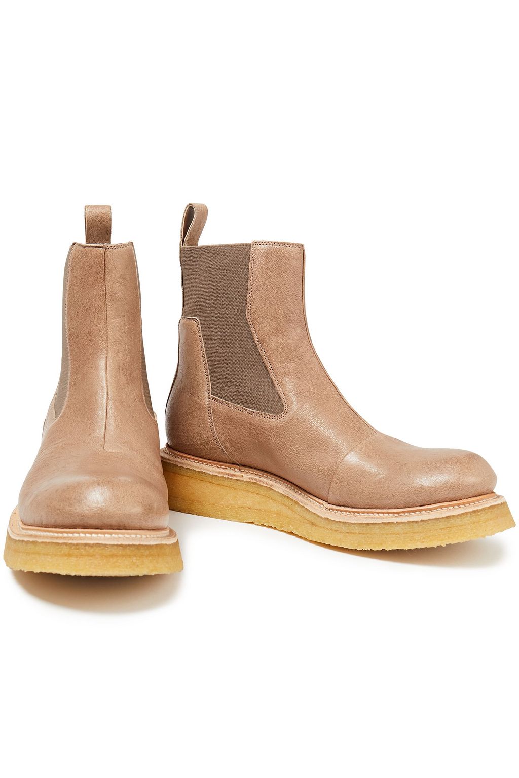 RICK OWENS Burnished-leather ankle boots