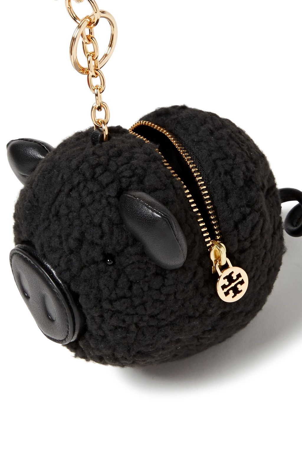 TORY BURCH Faux shearling key chain