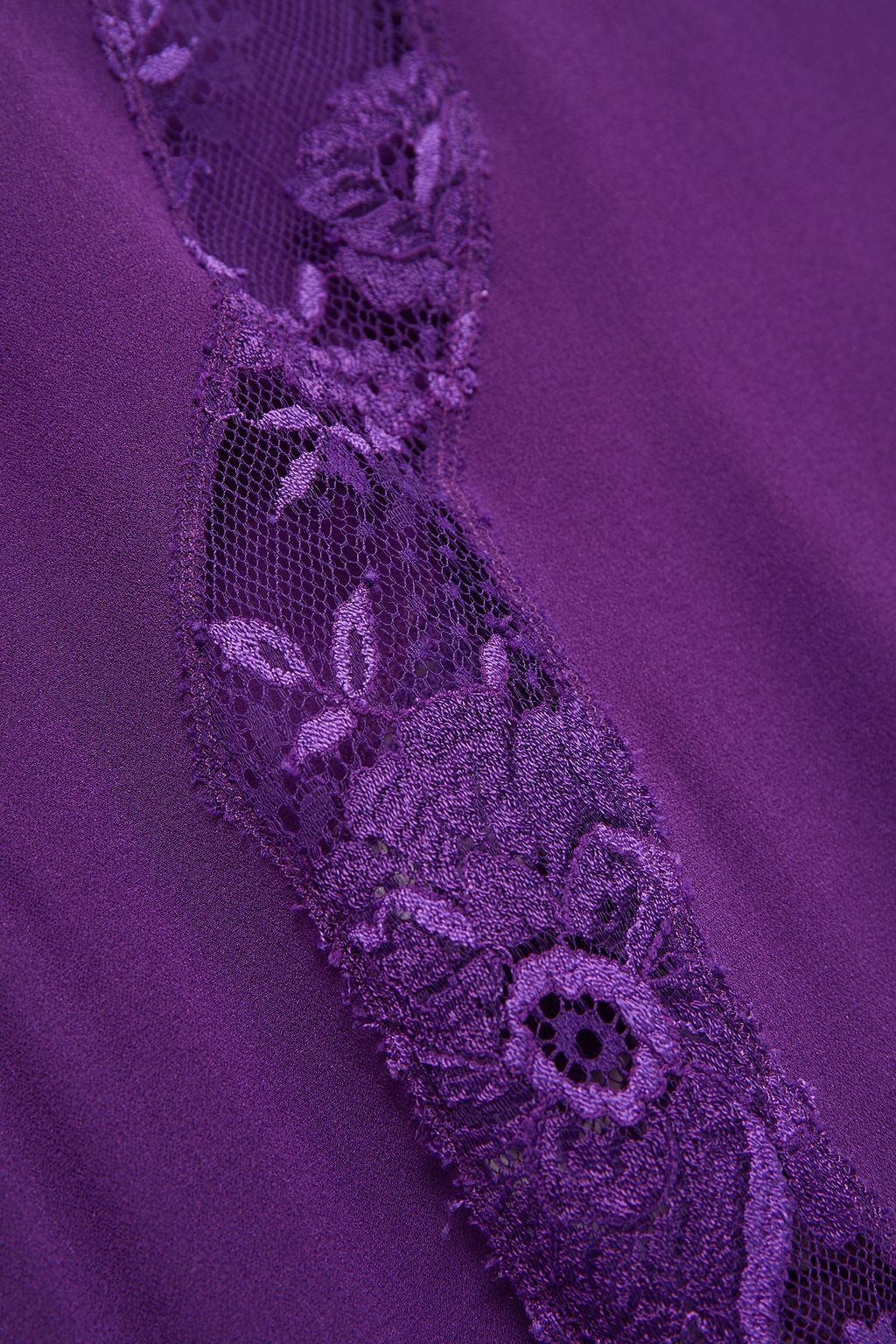 LA PERLA Paneled Leavers lace, silk-blend crepe de chine and voile nightdress