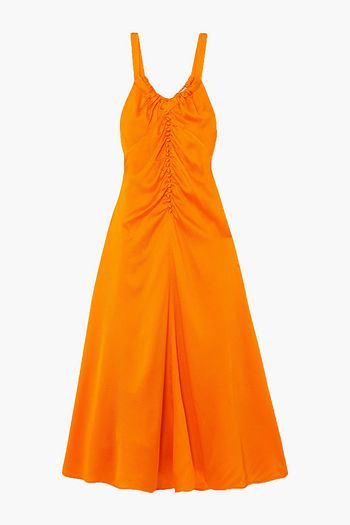 REJINA PYO Toni ruched silk-cloqué midi dress