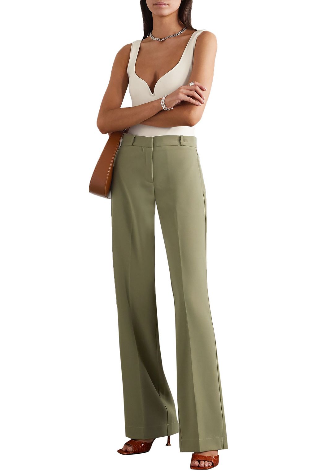 PARIS GEORGIA Basil crepe straight-leg pants