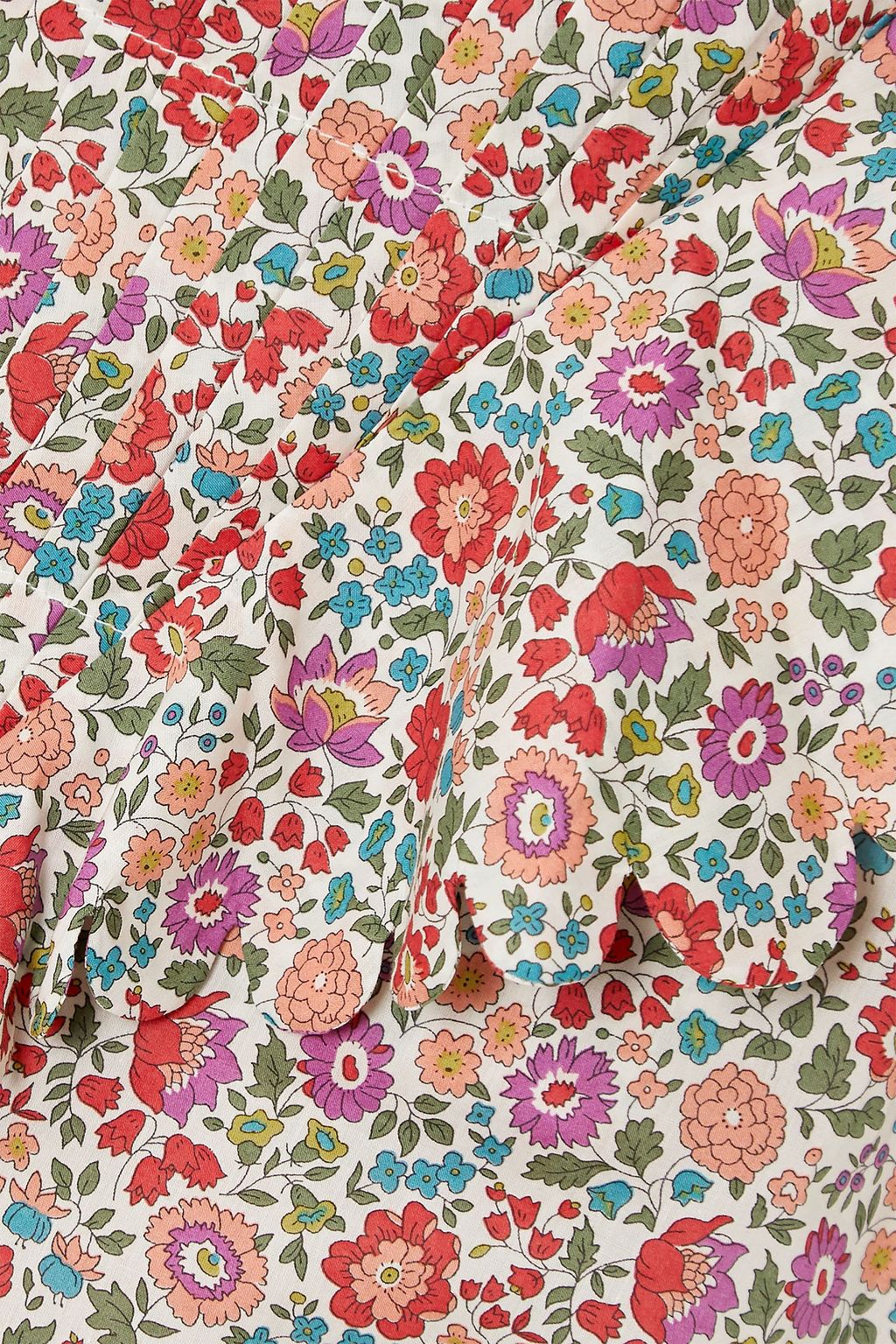 HORROR VACUI Flabella scalloped floral-print cotton-poplin blouse