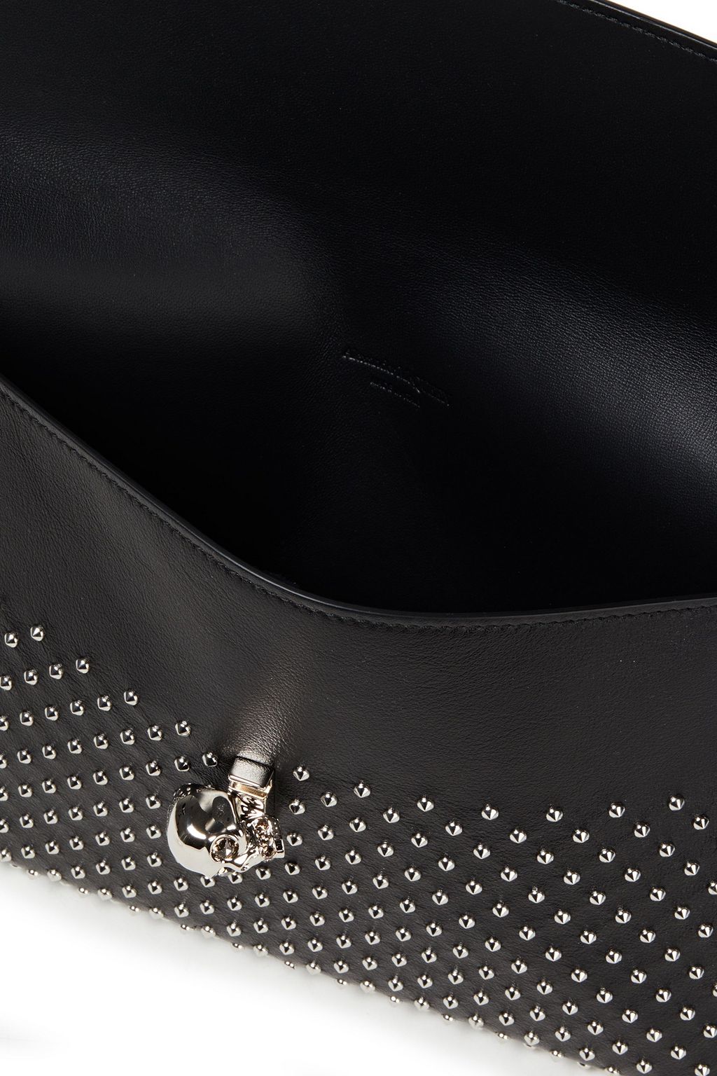 MCQUEEN Skull studded leather clutch
