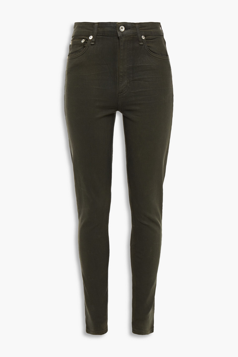 Nina coated high-rise skinny jeans