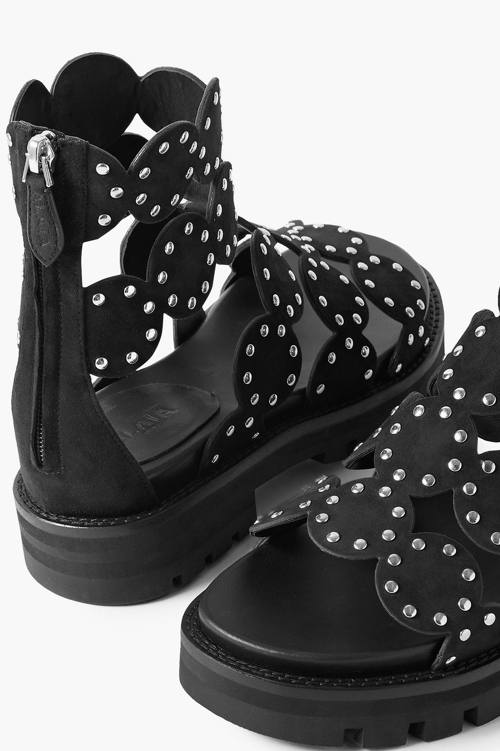 ALAÏA 35 studded suede sandals