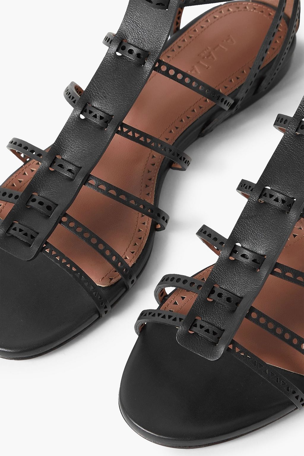 ALAÏA Laser-cut leather sandals