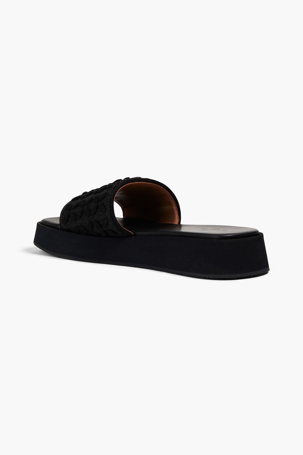 ALAÏA Metallic knitted platform slides