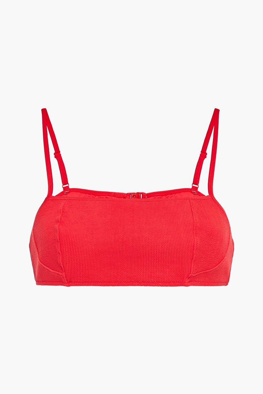 Tomato red Seersucker bikini top | Sale 