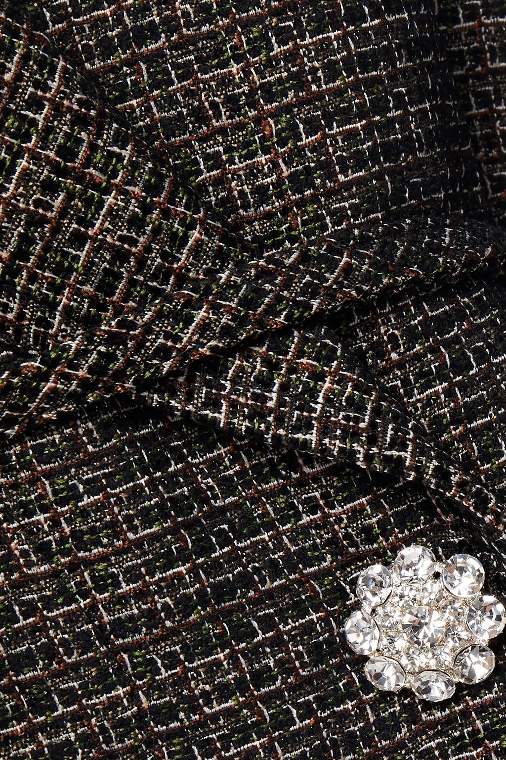 GANNI Double-breasted metallic tweed coat