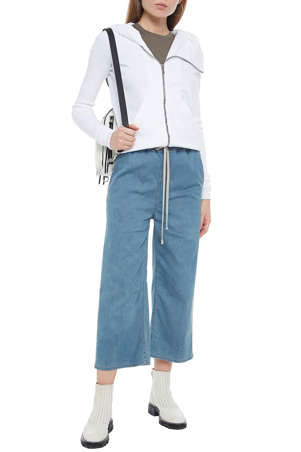 DRKSHDW BY RICK OWENS Cropped high-rise wide-leg jeans