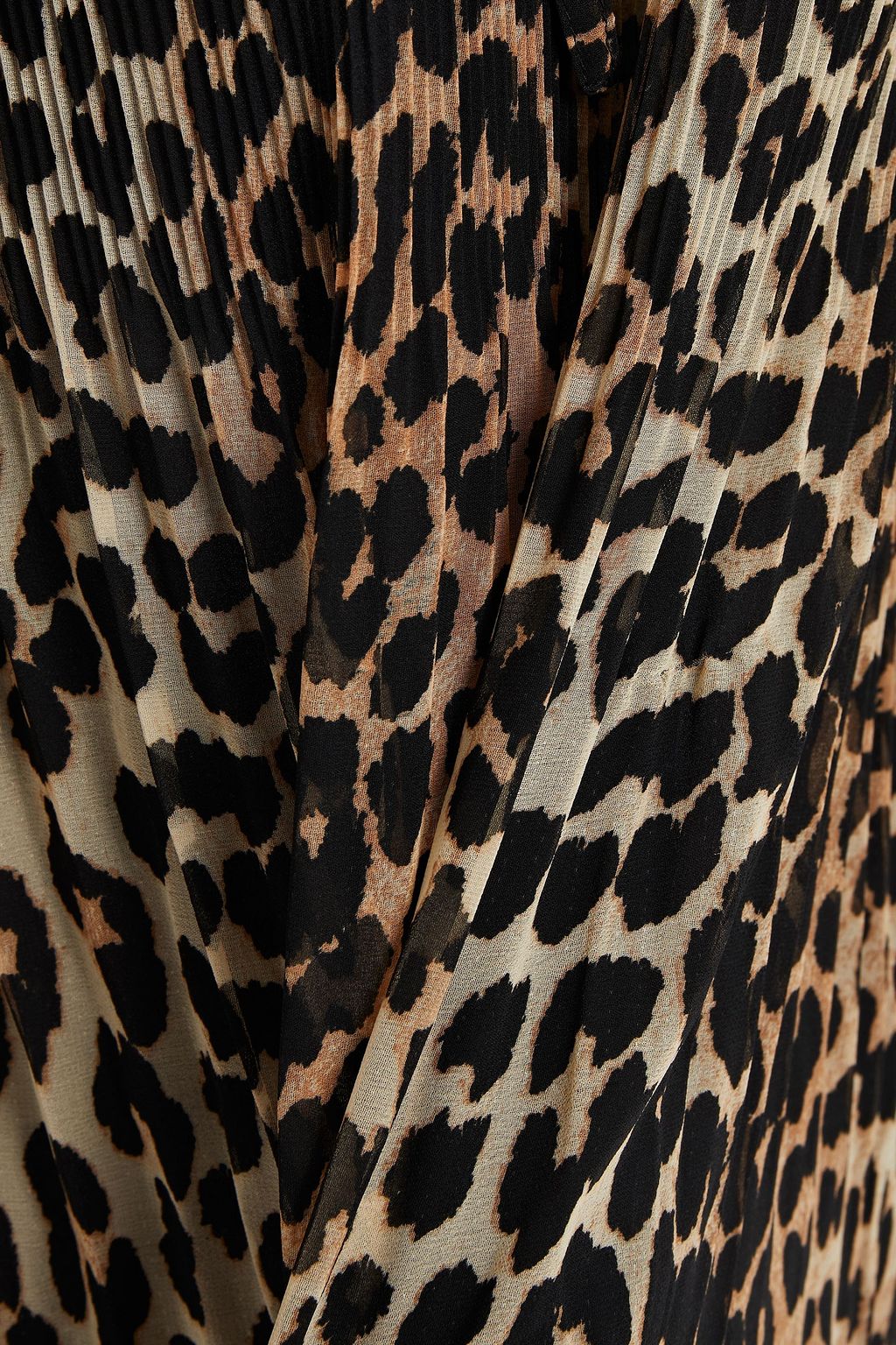 GANNI Ruffled leopard-print plisse-crepe mini dress