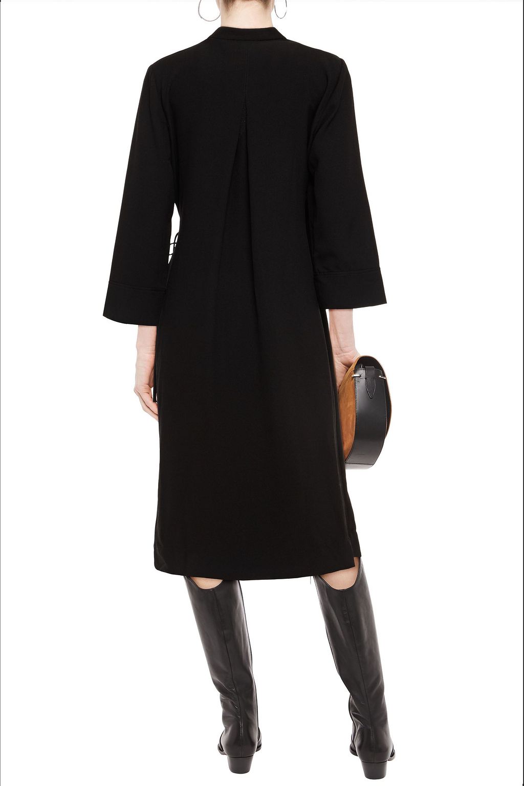 GANNI Crepe midi wrap dress