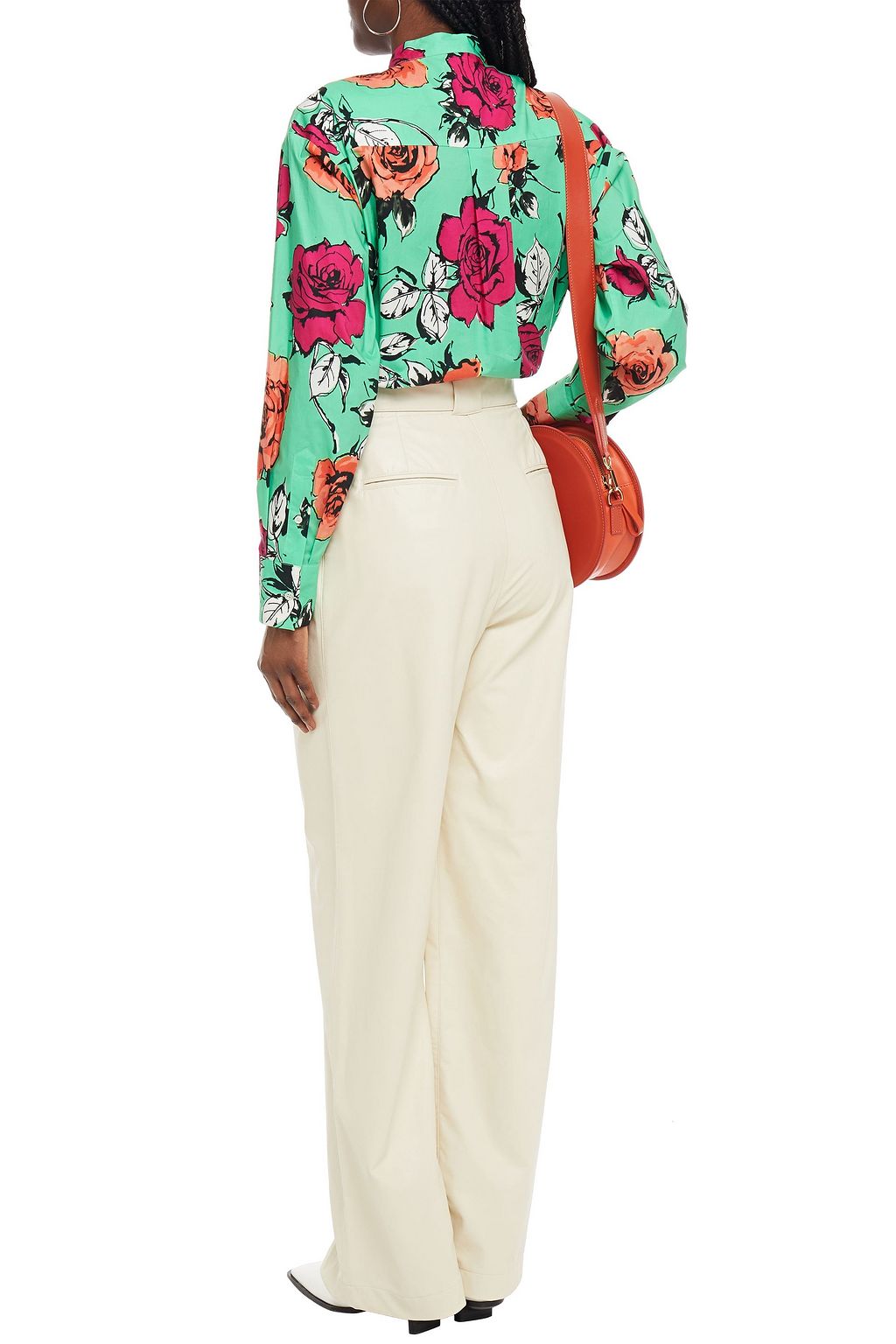 MSGM Faux leather wide-leg pants