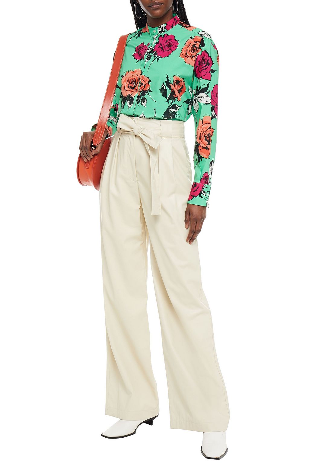 MSGM Faux leather wide-leg pants
