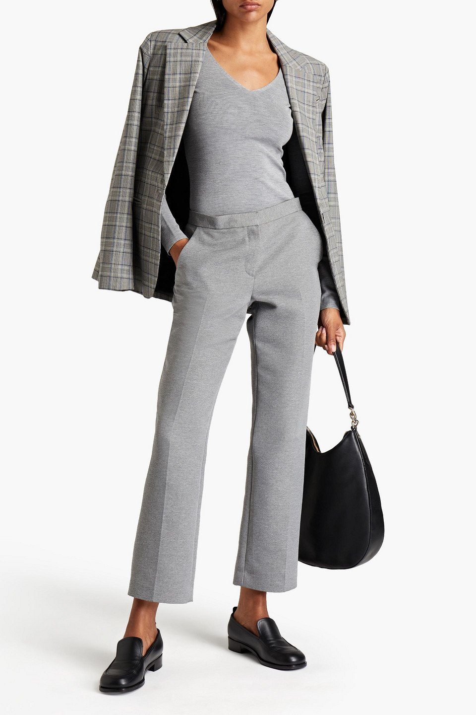 Joseph Mélange Silk-blend Jumper In Grey