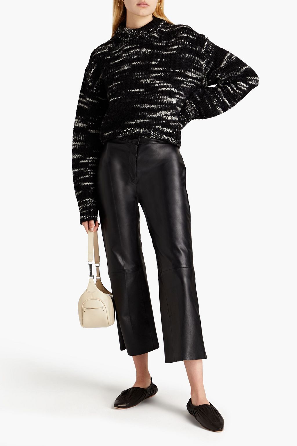 JOSEPH Marled ribbed wool-blend sweater