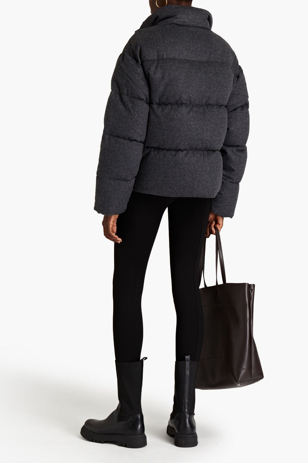 JOSEPH Mélange quilted wool-blend flannel down jacket