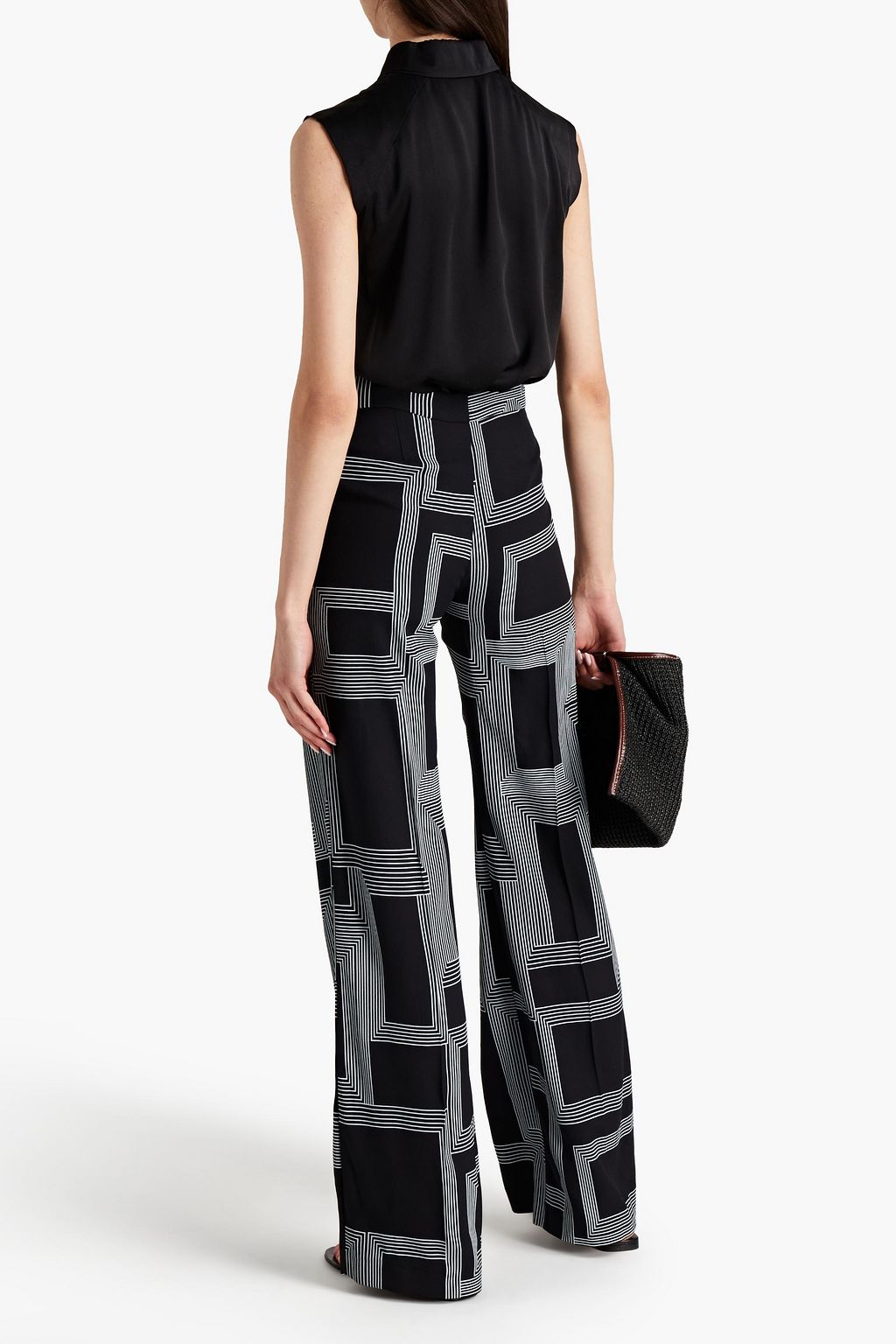 JOSEPH Morissey printed crepe wide-leg pants