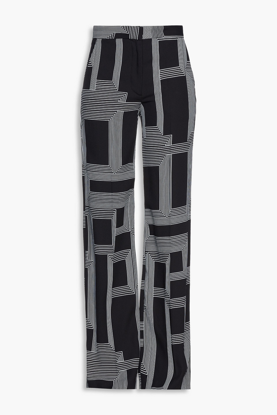 Joseph Morrisey Printed Crepe Bootcut Pants In Black