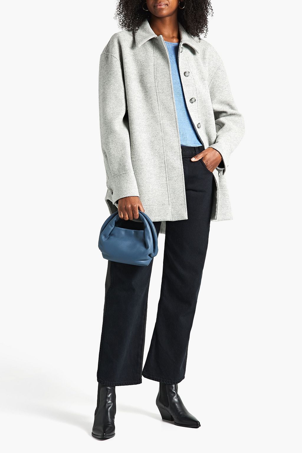JOSEPH Jade mélange wool and cashmere-blend shirt jacket